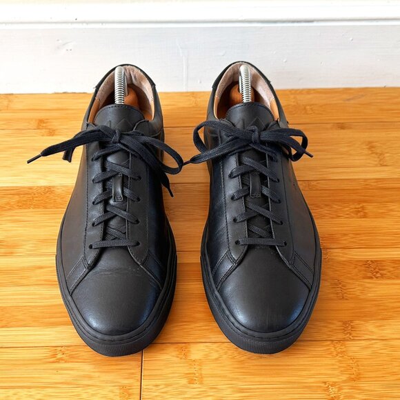 Men's Koio Black Leather Sneakers - Size 11 - Picture 1 of 11